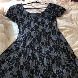Black Floral Skater Dress